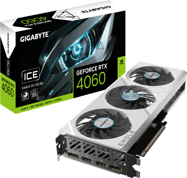 Відеокарта Gigabyte GeForce RTX 4060 EAGLE OC ICE 8G (GV-N4060EAGLEOC ICE-8GD)