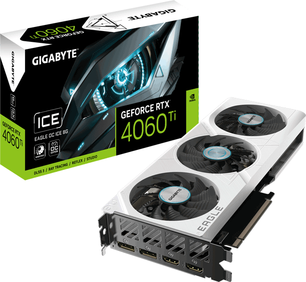Відеокарта Gigabyte GeForce RTX 4060 Ti EAGLE OC ICE 8G (GV-N406TEAGLEOC ICE-8GD)