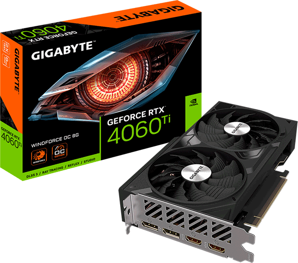 Відеокарта Gigabyte GeForce RTX 4060 Ti WINDFORCE OC 8G (GV-N406TWF2OC-8GD)