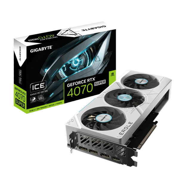 Відеокарта Gigabyte GeForce RTX 4070 SUPER EAGLE OC ICE 12G (GV-N407SEAGLEOC ICE-12GD)