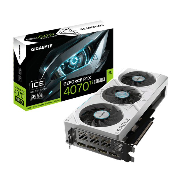 Відеокарта Gigabyte GeForce RTX 4070 Ti SUPER EAGLE OC ICE 16G (GV-N407TSEAGLEOC ICE-16GD)