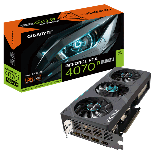 Відеокарта Gigabyte GeForce RTX 4070 Ti SUPER EAGLE OC 16G (GV-N407TSEAGLE OC-16GD)