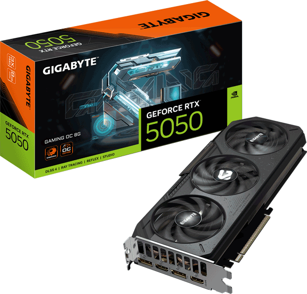 Відеокарта Gigabyte GeForce RTX 5050 GAMING OC 8G (GV-N5050GAMING OC-8GD)