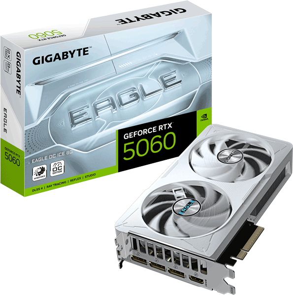 Відеокарта Gigabyte GeForce RTX 5060 EAGLE OC ICE 8G (GV-N5060EAGLEOC ICE-8GD)