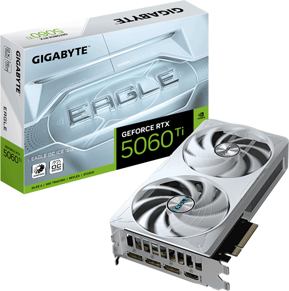 Відеокарта Gigabyte GeForce RTX 5060 Ti EAGLE OC ICE 8G (GV-N506TEAGLEOC ICE-8GD)