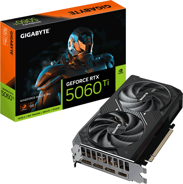Відеокарта Gigabyte GeForce RTX 5060 Ti WINDFORCE MAX OC 16G (GV-N506TWF2MAX OC-16GD)