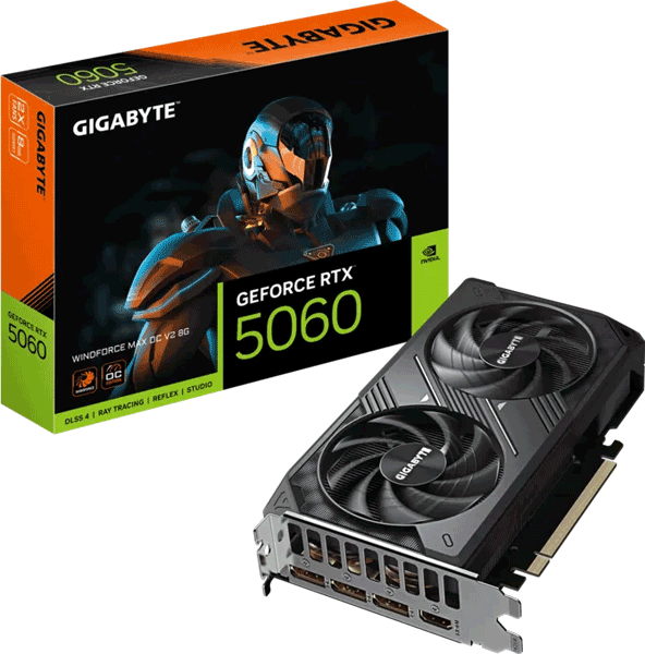 Відеокарта Gigabyte GeForce RTX 5060 WINDFORCE MAX OC V2 8G (GV-N5060WF2MAX OCV2-8GD) Відеокарта Gigabyte GeForce RTX 5060 WINDFORCE MAX OC V2 8G (GV-N5060WF2MAX OCV2-8GD)