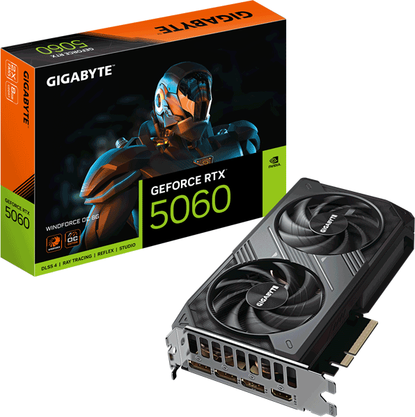 Відеокарта Gigabyte GeForce RTX 5060 WINDFORCE OC 8G (GV-N5060WF2OC-8GD)