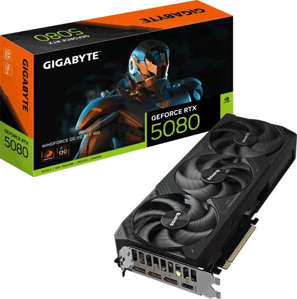 Відеокарта Gigabyte GeForce RTX 5080 WINDFORCE OC V2 SFF 16G (GV-N5080WF3OCV2-16GD)