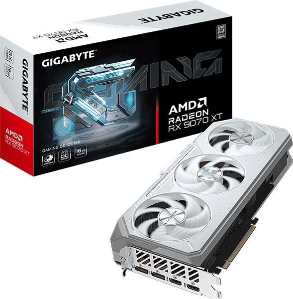 Відеокарта Gigabyte Radeon RX 9070 XT GAMING OC ICE 16G (GV-R907XGAMINGOCICE-16GD)