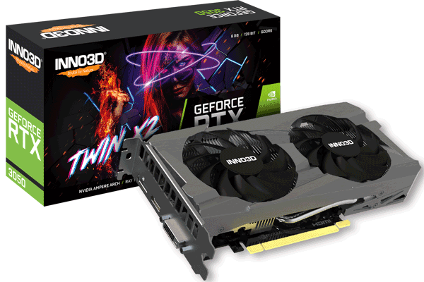 Відеокарта Inno3D GeForce RTX 3050 8GB TWIN X2 (N30502-08D6-1711VA41)