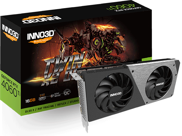 Відеокарта Inno3D GeForce RTX 4060 Ti 16GB TWIN X2 OC (N406T2-16D6X-178055N)