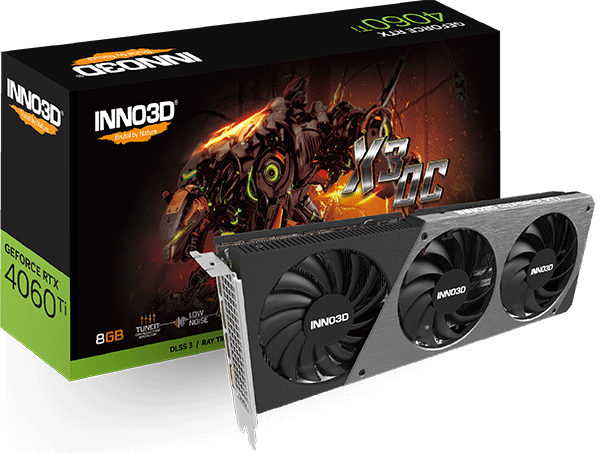 Відеокарта Inno3D GeForce RTX 4060 Ti 8GB X3 OC (N406T3-08D6X-171153L)