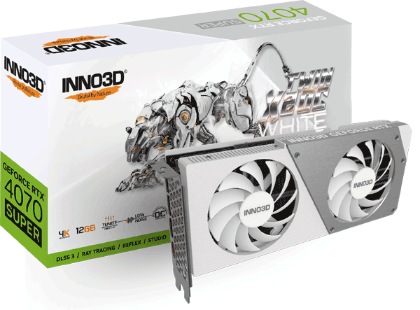 Відеокарта Inno3D GeForce RTX 4070 SUPER TWIN X2 OC WHITE (N407S2-126XX-186162W)