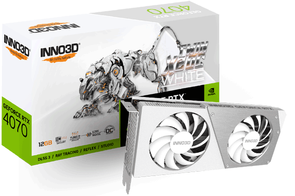 Відеокарта Inno3D GeForce RTX 4070 TWIN X2 OC WHITE STEALTH (N40702-126XX-183052V)