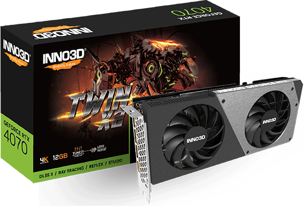 Відеокарта Inno3D GeForce RTX 4070 TWIN X2 (N40702-126X-185252N)