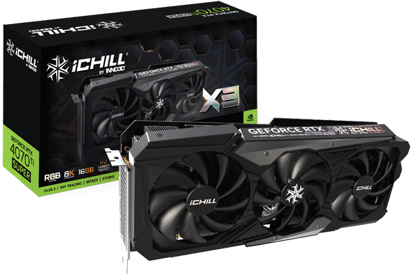 Відеокарта Inno3D GeForce RTX 4070 Ti SUPER ICHILL X3 (C407TS3-166XX-186148H)