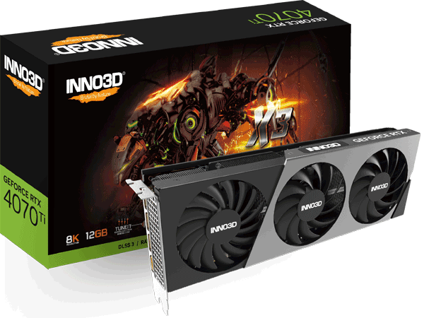 Відеокарта Inno3D GeForce RTX 4070 Ti X3 (N407T3-126X-186148N)