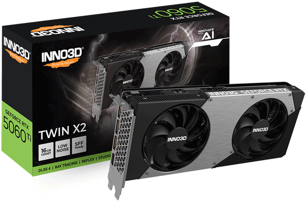 Відеокарта Inno3D GeForce RTX 5060 Ti 16GB TWIN X2 (N506T2-16D7-191073N)