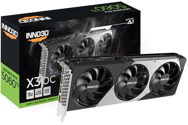 Відеокарта Inno3D GeForce RTX 5060 Ti 16GB X3 OC (N506T3-16D7X-191073L)
