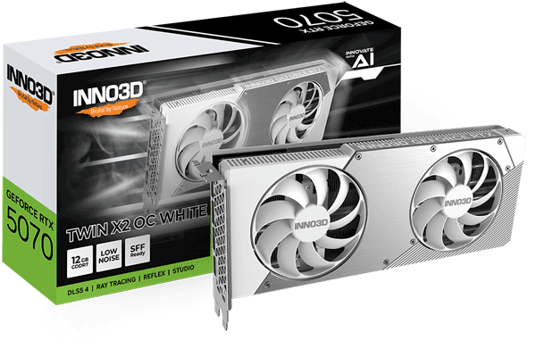 Відеокарта Inno3D GeForce RTX 5070 TWIN X2 OC WHITE (N50702-12D7X-195064W)
