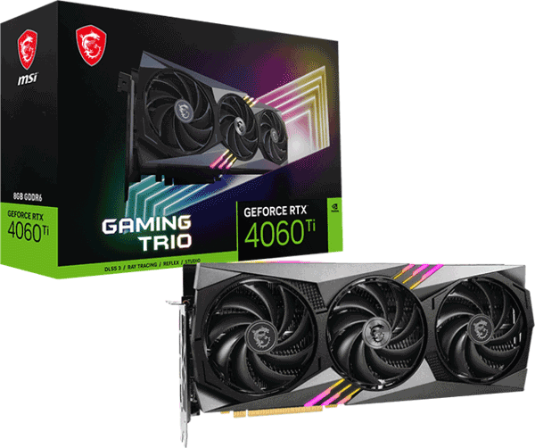 Відеокарта MSI GeForce RTX 4060 Ti (RTX 4060 Ti GAMING TRIO 8G)