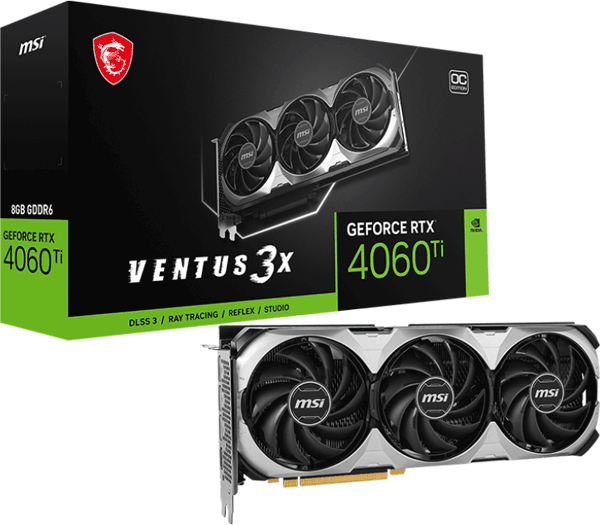 Відеокарта MSI GeForce RTX 4060 Ti (RTX 4060 Ti VENTUS 3X OC 8G)