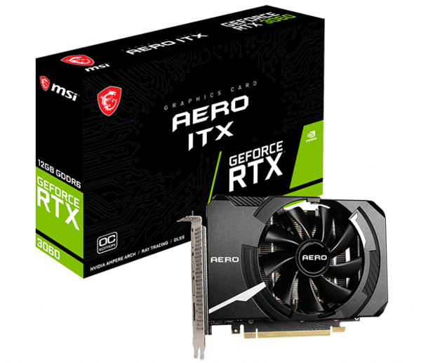 Відеокарта MSI GeForce RTX 3060 LHR (RTX 3060 AERO ITX 12G OC)