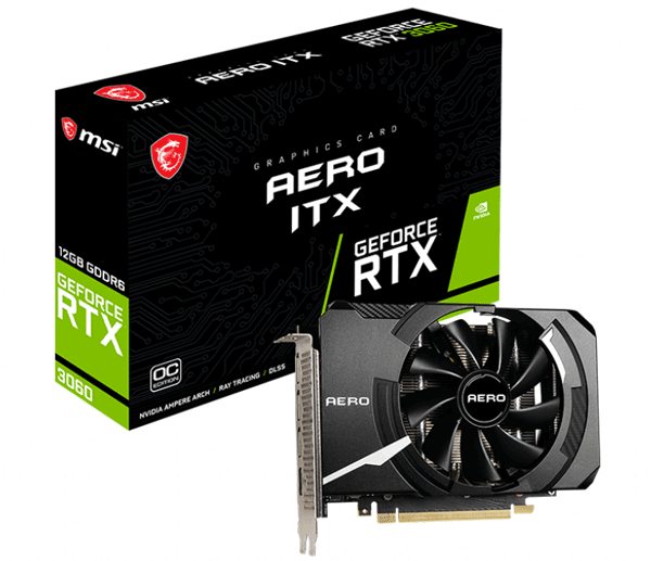 Відеокарта MSI GeForce RTX 3060 LHR (RTX 3060 AERO ITX 12G)