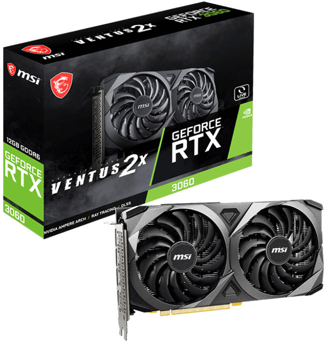 Відеокарта MSI GeForce RTX 3060 LHR (RTX 3060 VENTUS 2X 12G OC)