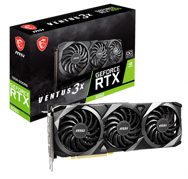 Відеокарта MSI GeForce RTX 3060 LHR (RTX 3060 VENTUS 3X 12G OC)