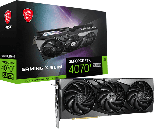 Відеокарта MSI GeForce RTX 4070 Ti SUPER (RTX 4070 Ti SUPER 16G GAMING X SLIM)