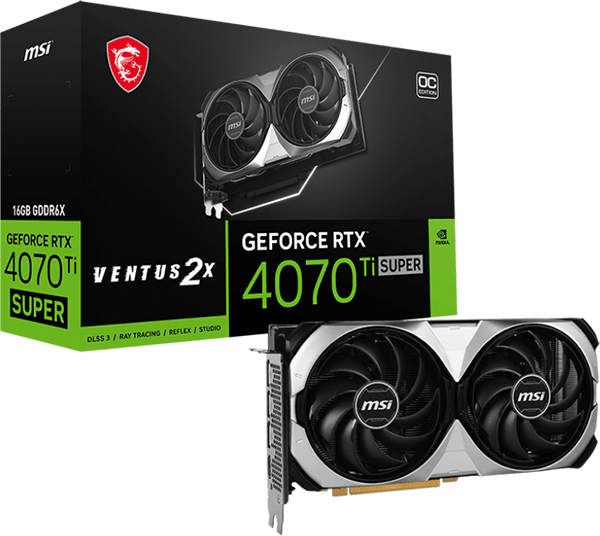 Відеокарта MSI GeForce RTX 4070 Ti SUPER (RTX 4070 Ti SUPER 16G VENTUS 2X OC)