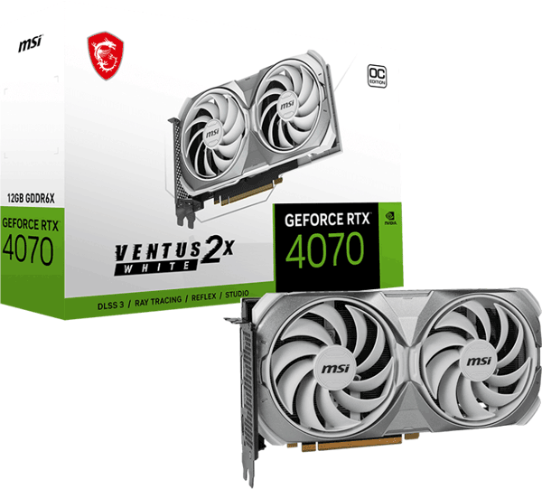 Відеокарта MSI GeForce RTX 4070 (RTX 4070 VENTUS 2X WHITE 12G OC)