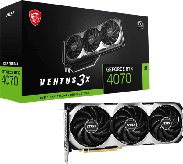 Відеокарта MSI GeForce RTX 4070 (RTX 4070 VENTUS 3X 12G OC)