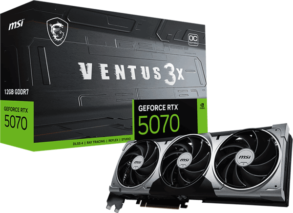 Відеокарта MSI GeForce RTX 5070 (RTX 5070 12G VENTUS 3X OC)
