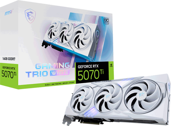 Відеокарта MSI GeForce RTX 5070 Ti (RTX 5070 Ti 16G GAMING TRIO OC WHITE)