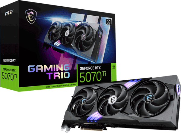 Відеокарта MSI GeForce RTX 5070 Ti (RTX 5070 Ti 16G GAMING TRIO)