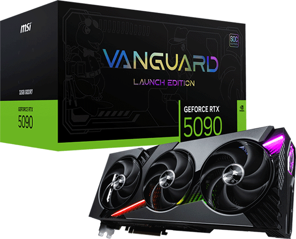 Відеокарта MSI GeForce RTX 5090 (RTX 5090 32G VANGUARD SOC LAUNCH EDITION)