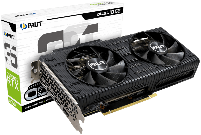 Відеокарта Palit GeForce RTX 3050 Dual OC (NE63050T19P1-190AD)