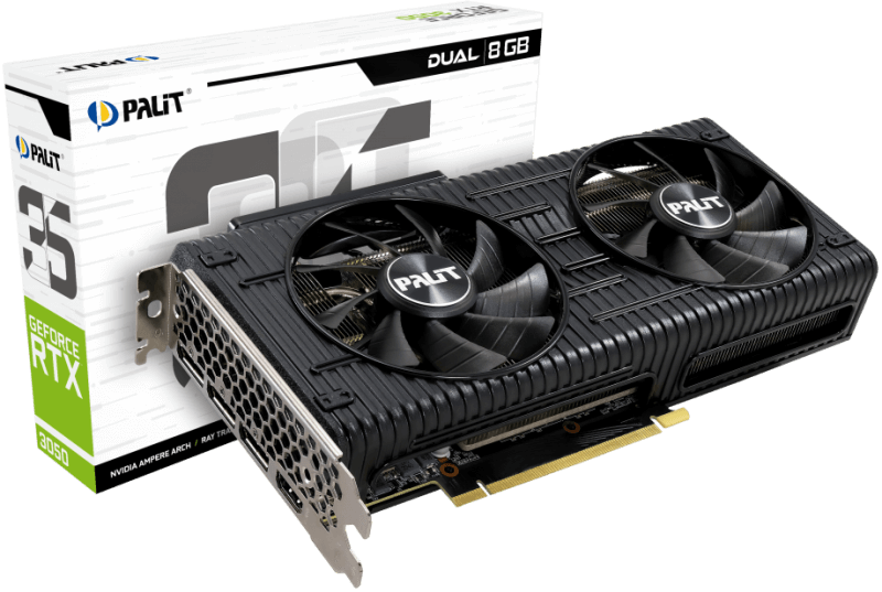 Відеокарта Palit GeForce RTX 3050 Dual (NE63050019P1-190AD)