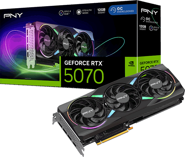 Відеокарта PNY GeForce RTX 5070 ARGB EPIC-X RGB Overclocked Triple (VCG507012TFXXPB1-O)