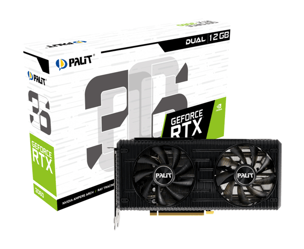 Відеокарта Palit GeForce RTX 3060 Dual LHR (NE63060019K9-190AD)