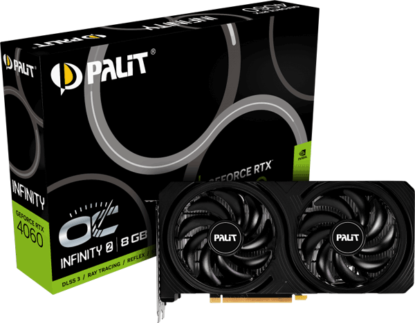 Відеокарта Palit GeForce RTX 4060 Infinity 2 OC 8GB (NE64060S19P1-1070L)