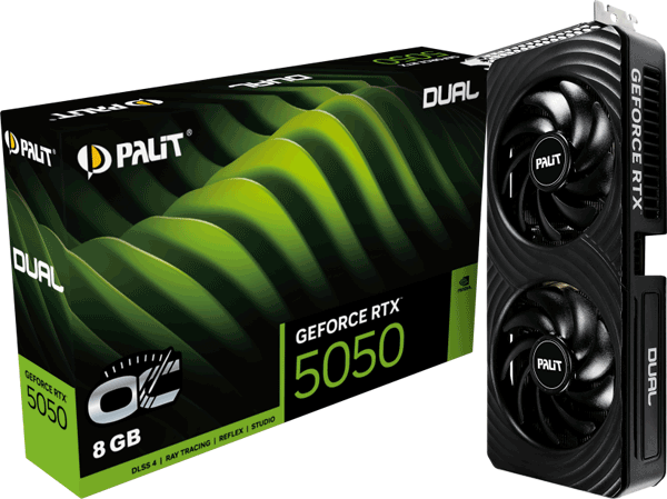 Відеокарта Palit GeForce RTX 5050 Dual OC 8GB (NE65050S19P1-GB2070D)