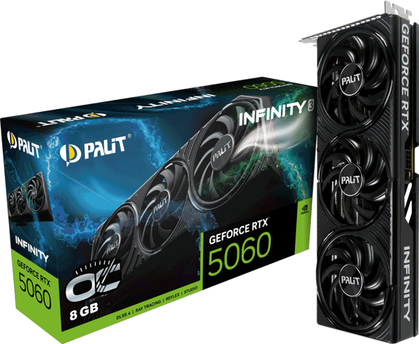 Відеокарта Palit GeForce RTX 5060 Infinity 3 OC 8GB (NE75060T19P1-GB2063S)