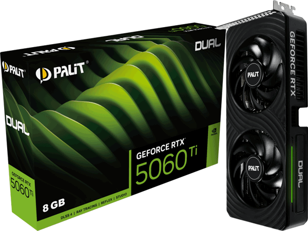 Відеокарта Palit GeForce RTX 5060 Ti Dual 8GB (NE7506T019P1-GB2062D)