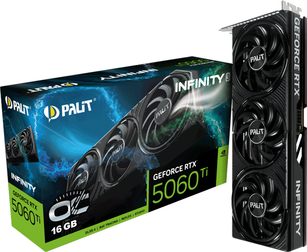 Відеокарта Palit GeForce RTX 5060 Ti Infinity 3 OC 16GB (NE7506TS19T1-GB2061S)