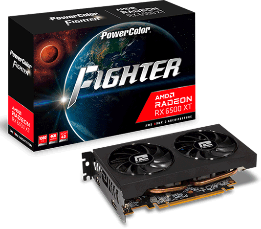 Відеокарта PowerColor Radeon RX 6500 XT Fighter 4GB GDDR6 (AXRX 6500 XT 4GBD6-DH/OC)