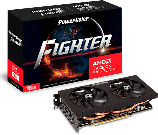 Відеокарта PowerColor Radeon RX 7600 XT 16GB Fighter (RX 7600 XT 16G-F)